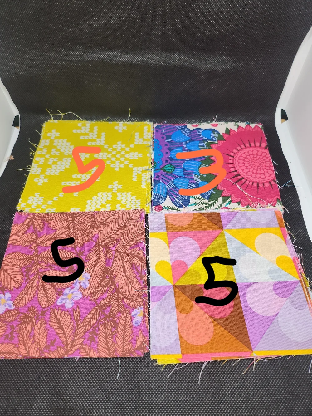 Vibrant Multicolor Floral and Geometric Fabric Squares - Home Accents